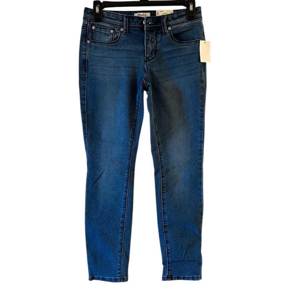 Mudd Skinny Mid Rise Jeans Girls Size 12 Blue Denim Stretch NWT
